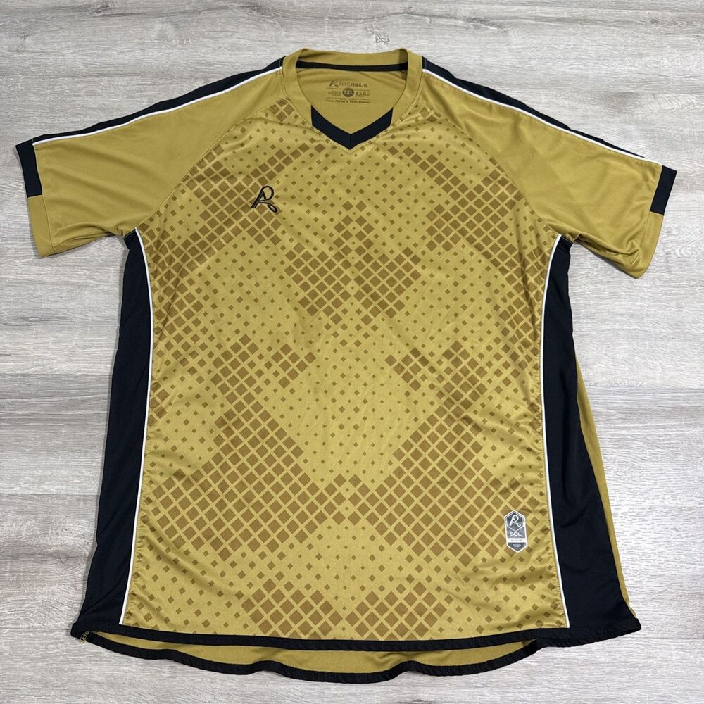 Arcarius Soccer Jersey SOL Invictus Men’s 3XL Gold Black Performance